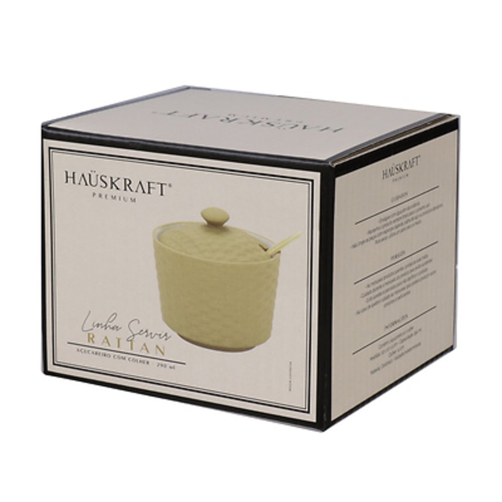 Acucareiro Porcelana Rattan 290Ml - HAUSKRAFT