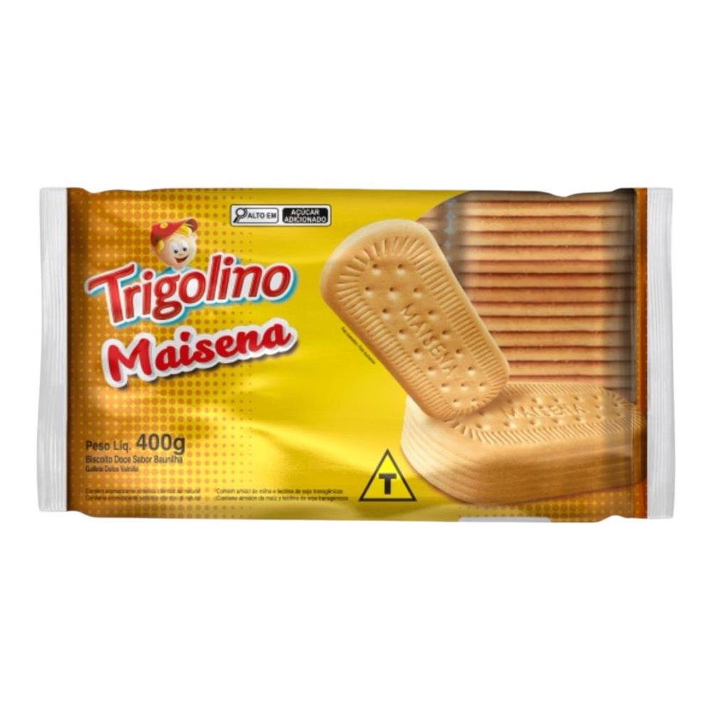 Biscoito Maizena Trigolino 400g - Caixa com 20 Unidades