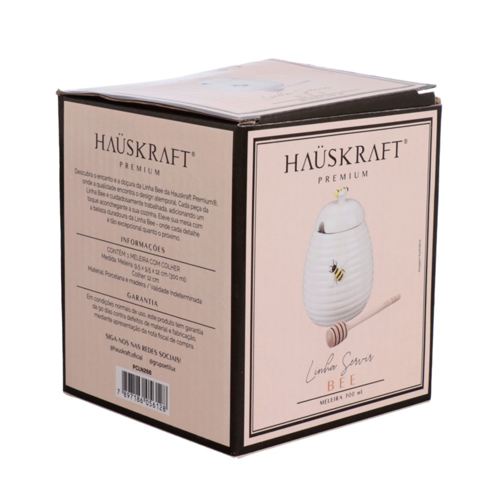 Meleira Colher Porcelana Bee 300Ml - HAUSKRAFT