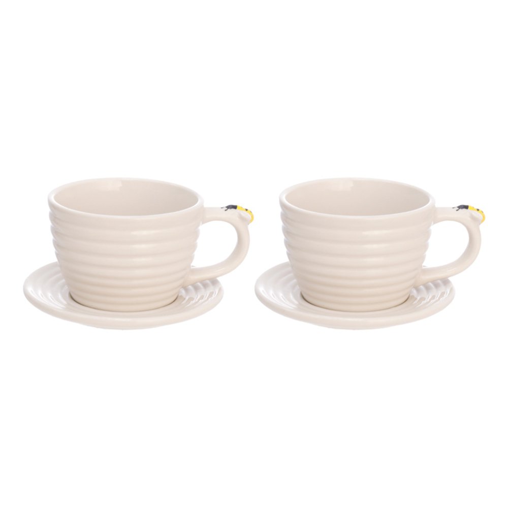 Xicara Cha Porcelana Bee 230Ml 2 Peças - HAUSKRAFT
