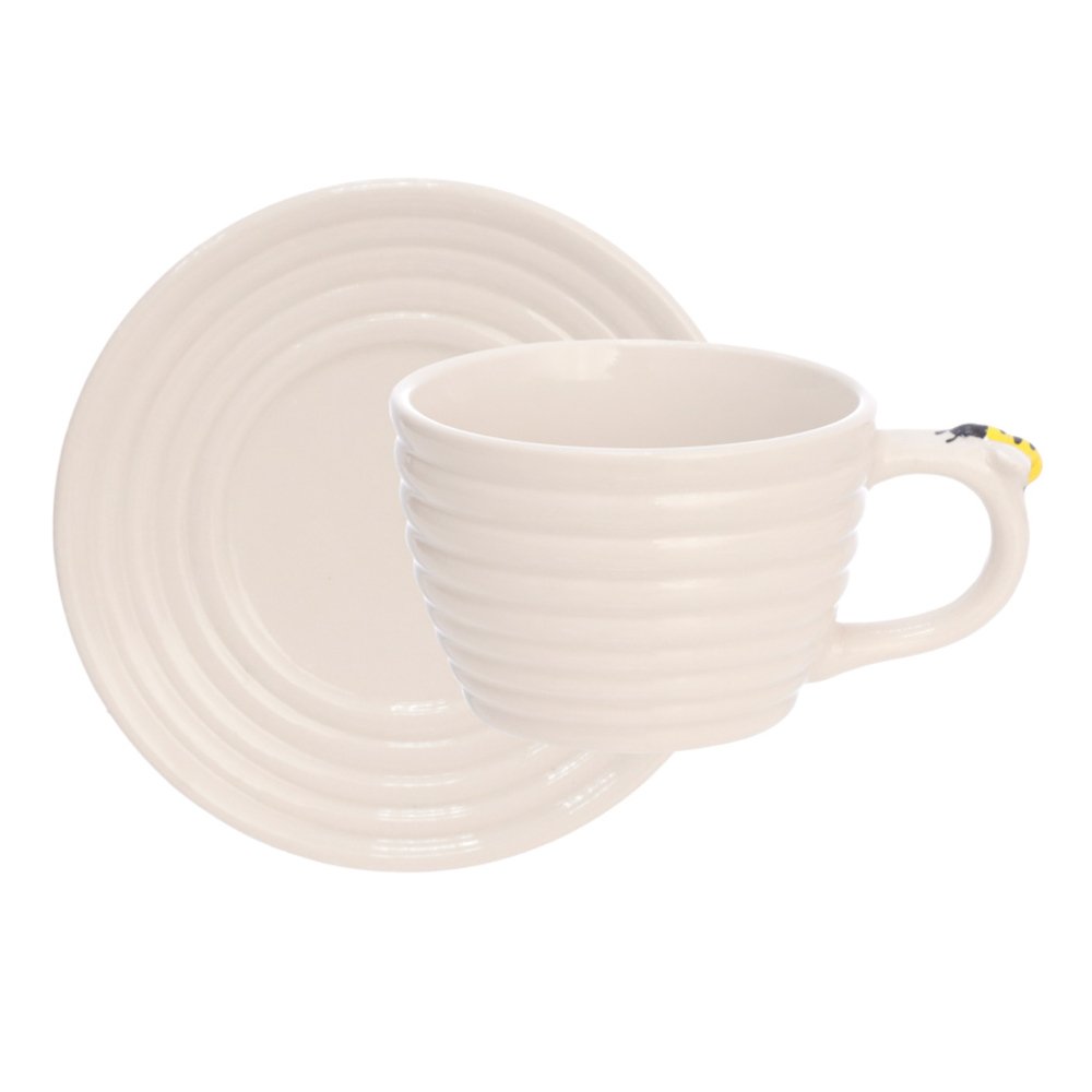 Xicara Cha Porcelana Bee 230Ml 2 Peças - HAUSKRAFT