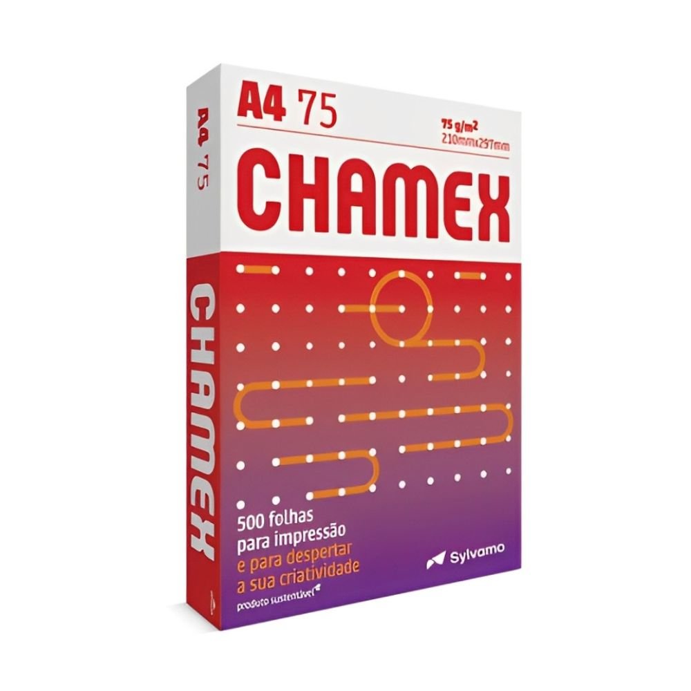 Papel A4 Chamex Resma 500 Folhas 75g 210mmx297mm Branco