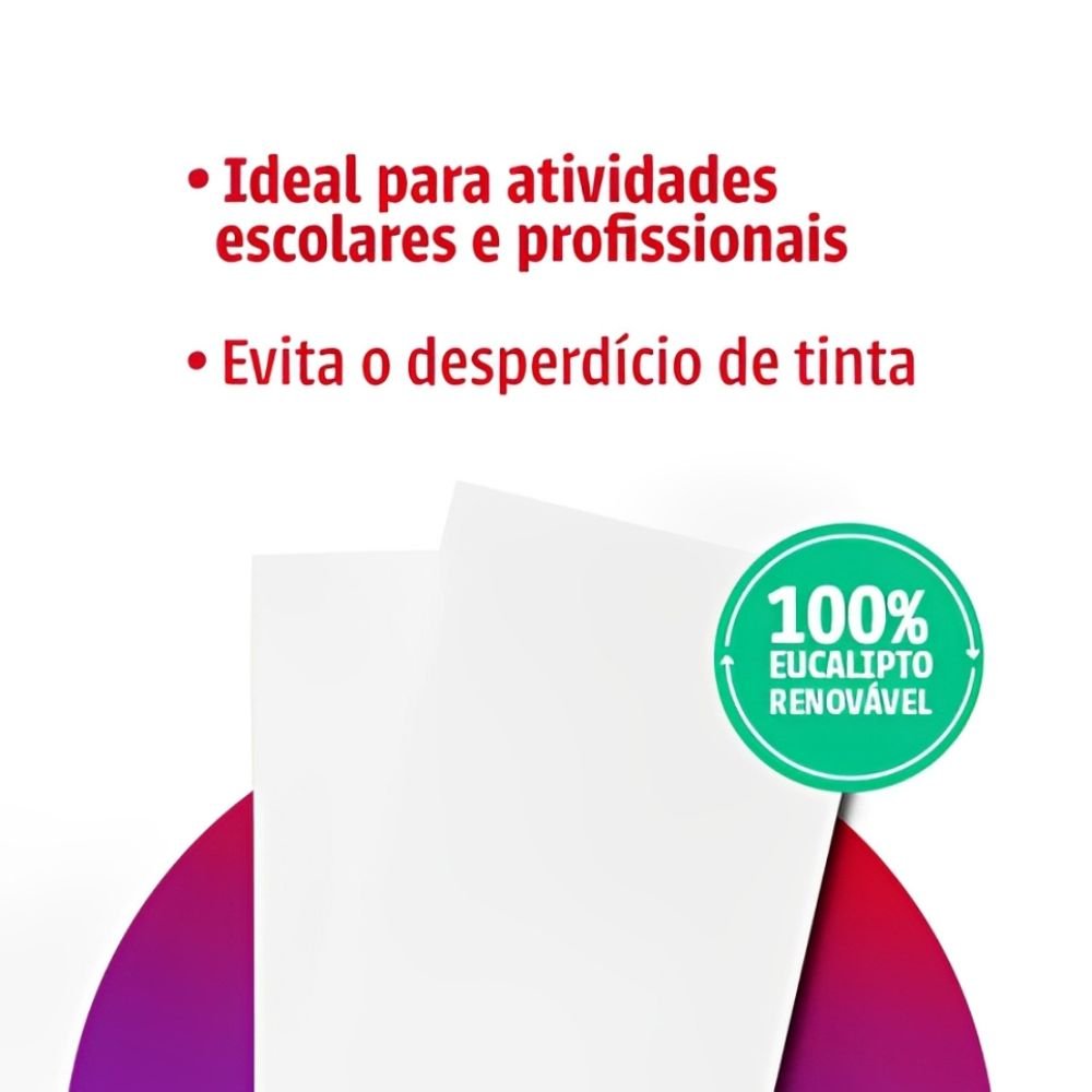 Papel A4 Chamex Resma 500 Folhas 75g 210mmx297mm Branco
