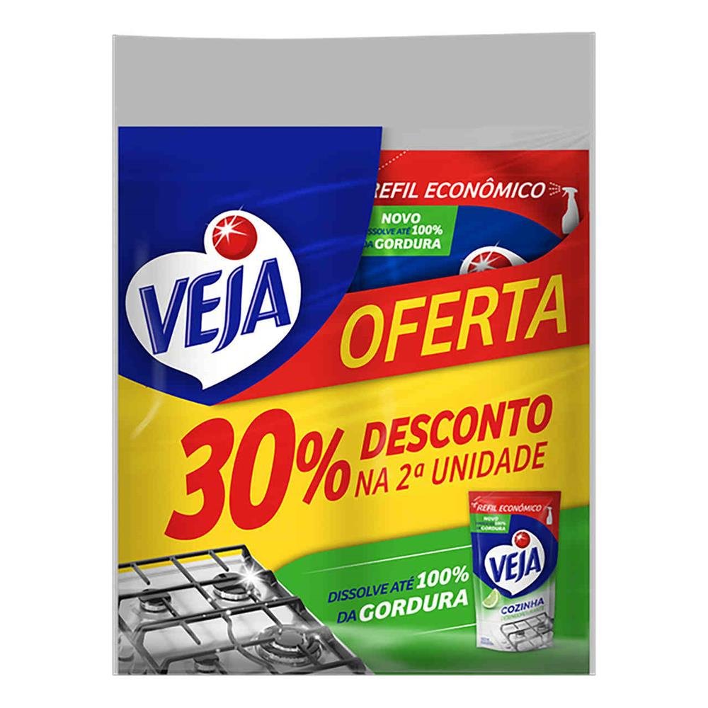 (P)2Veja Cozinha Desengordurante Limao Sache 400ML 30% Desconto 2º Unidade-Cx/6