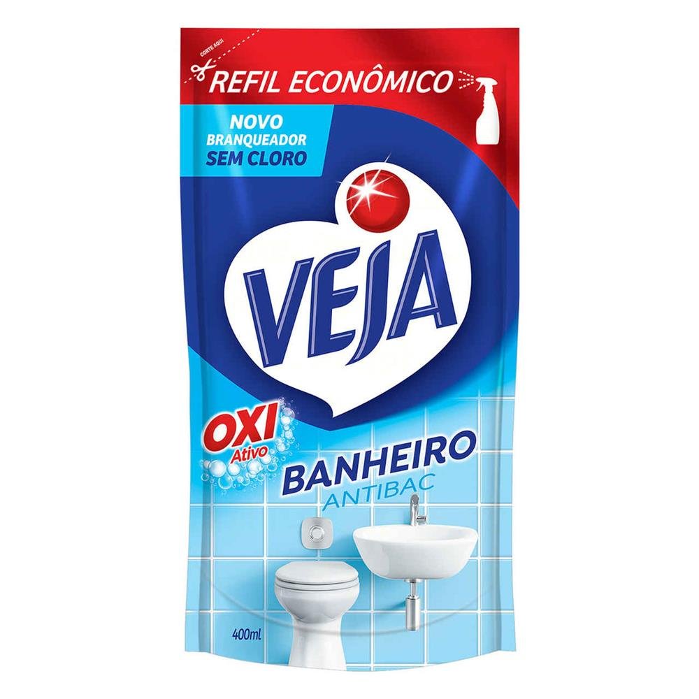 Veja Banheiro Oxi Antibac Refil Sache 400ML-Cx/12