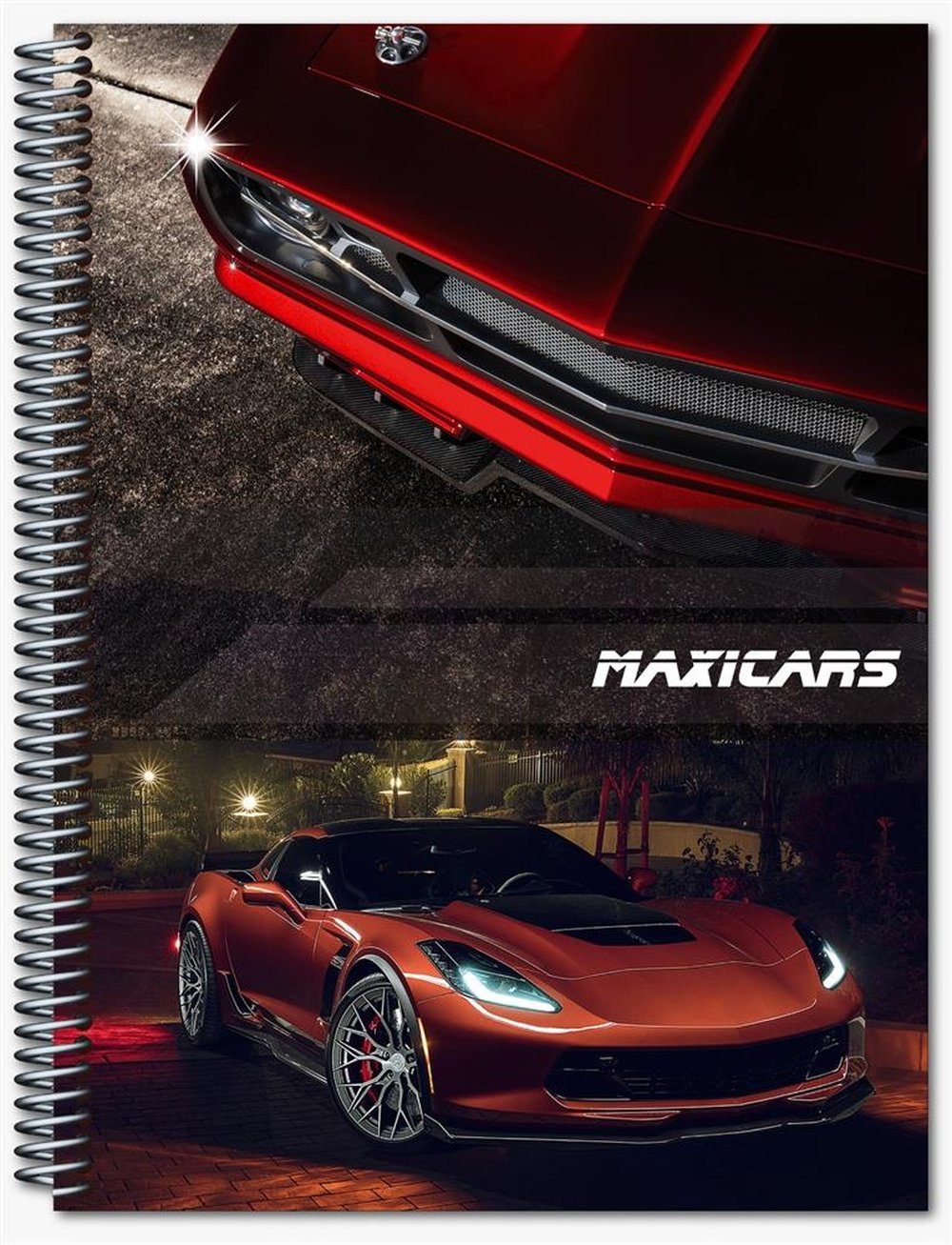 Caderno Maxima Pequeno 1/4 Espiral Capa Dura 200 Folhas Maxicars C/4 Unidades
