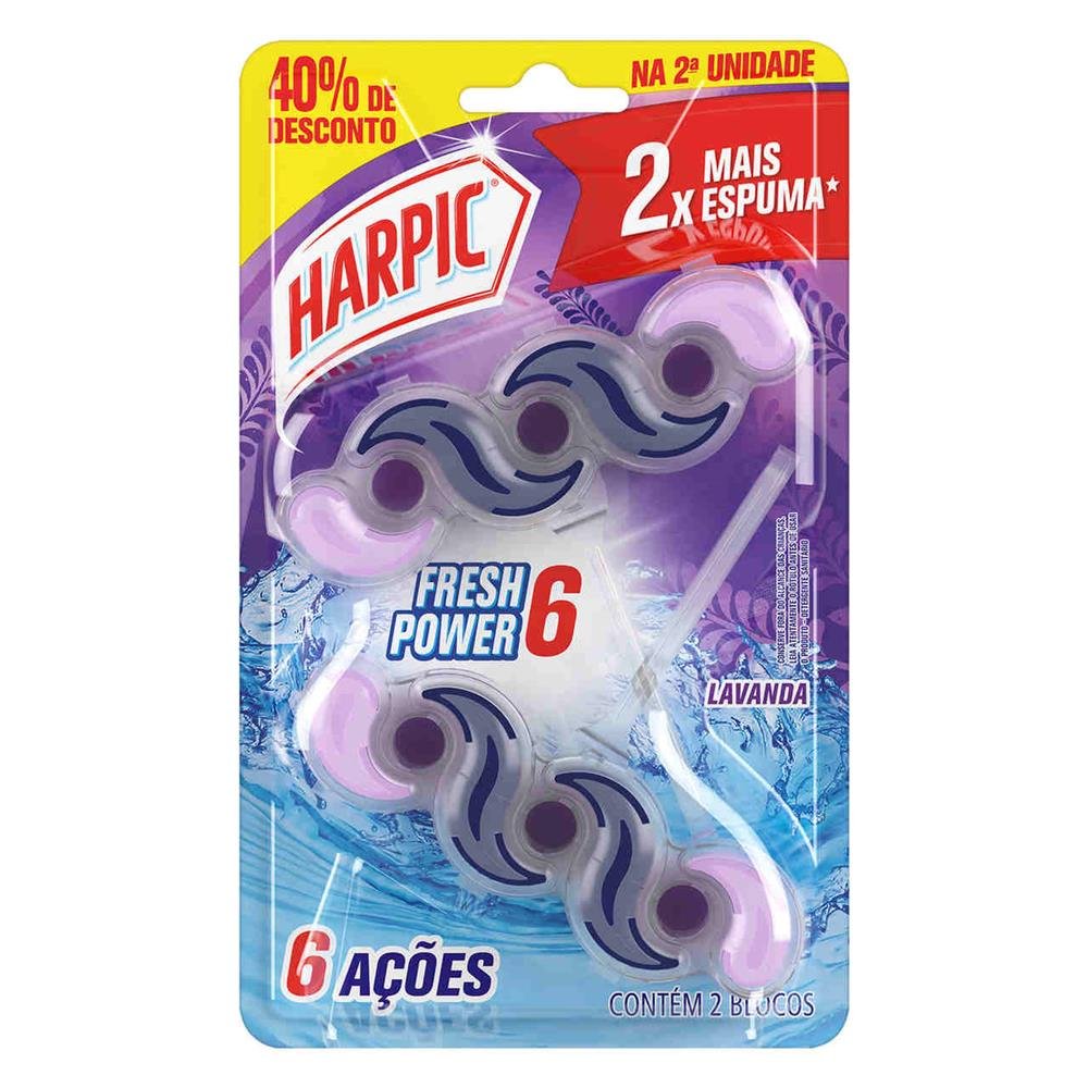 (P)Harpic Fresh Power 6 Lavanda C/2 Blocos 40% Off-Cx/6