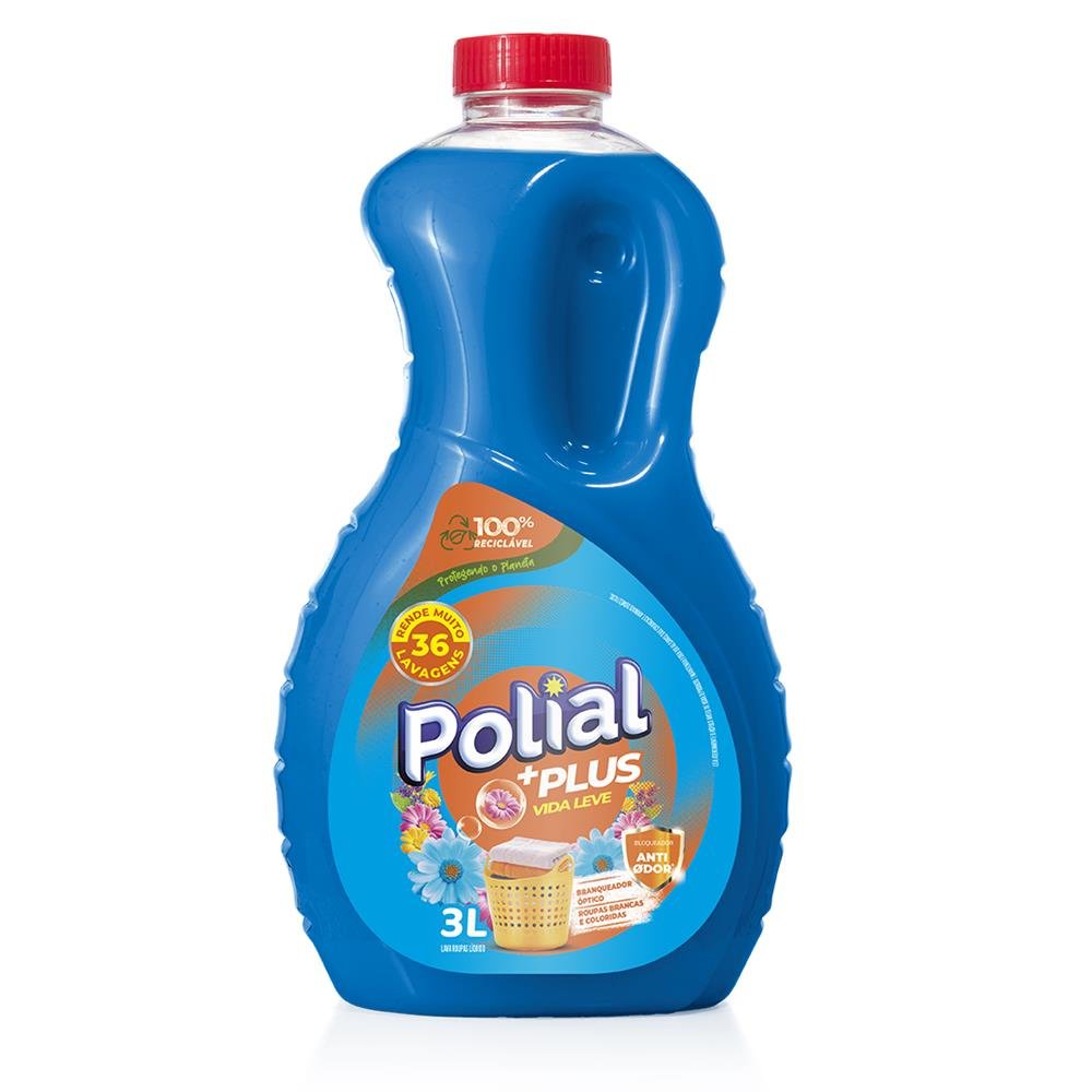 Lava Roupas Liquido Polial 3L - Vida Leve