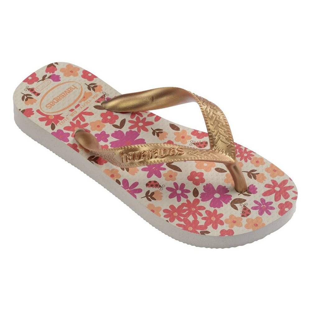 Havaianas Kids Flores Bege/Dourado 25/6