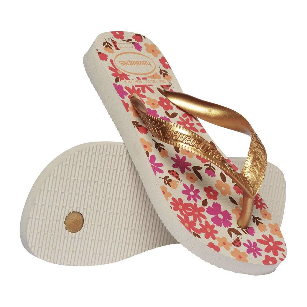 Havaianas Kids Flores Bege/Dourado 25/6