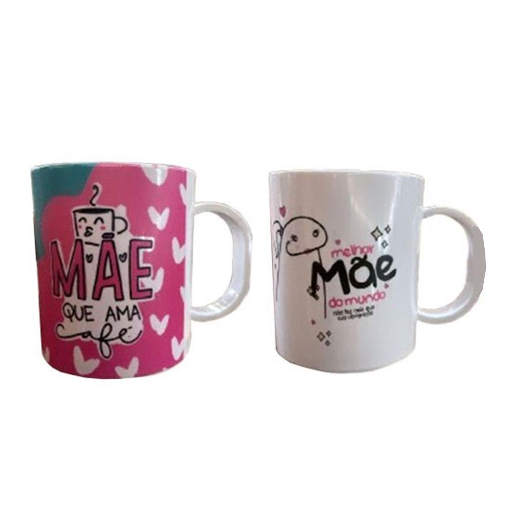 Caneca Dia Das Mães Plast 350ml sortida Inkplas
