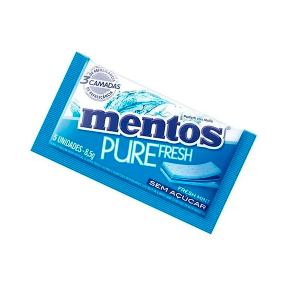 Chicle Mentos Pure Fresh Mint Sem Acucar 15x5unidades