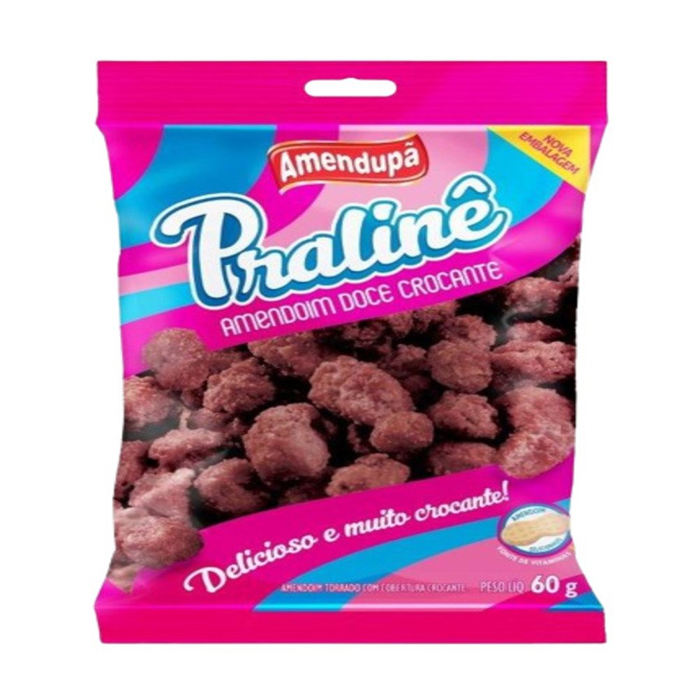 Amendoim Doce Praline Amendupa 60g Caixa Com 30 Unidades