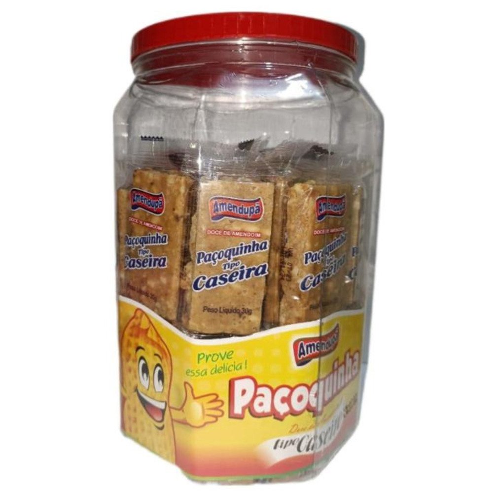 Doce de Amendoim Pacoquinha Amendupa 20g Pote Com 50 Unidades