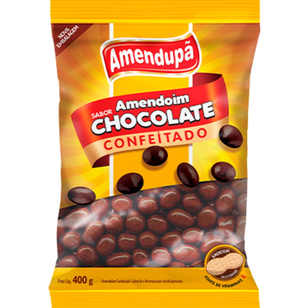 Amendoim Doce Chocolate Amendupa 400g Caixa Com 30 Unidades