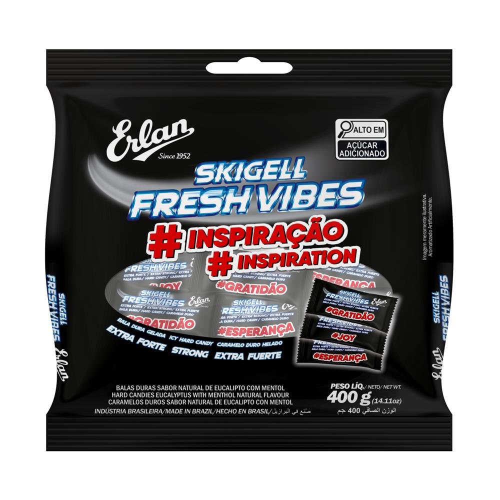 Bala Dura Flow Pack Freshvibes Caixa com 50 Unidades de 100G