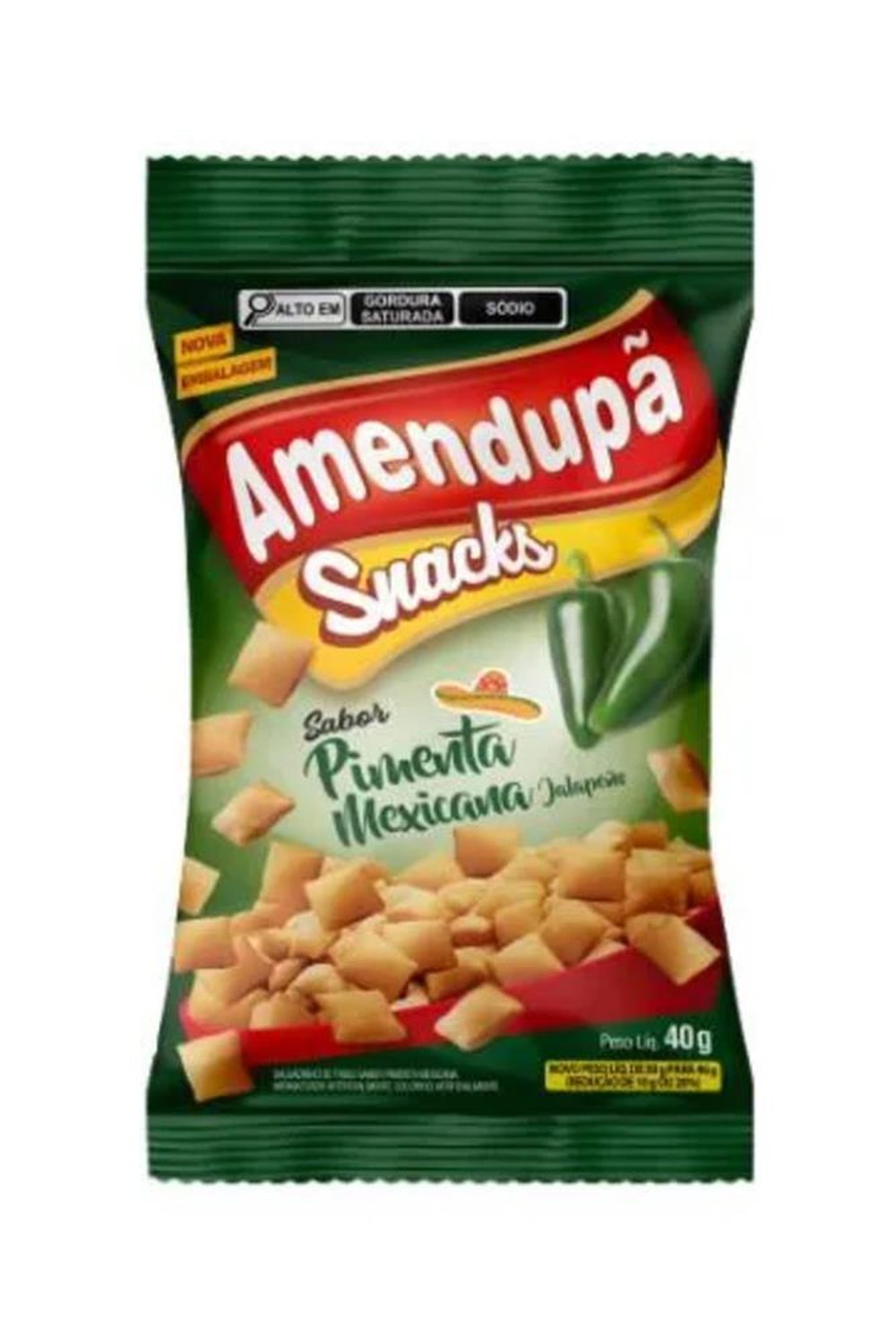 Salgadinho Pimenta Amendupa 40g Caixa Com 20 Unidades
