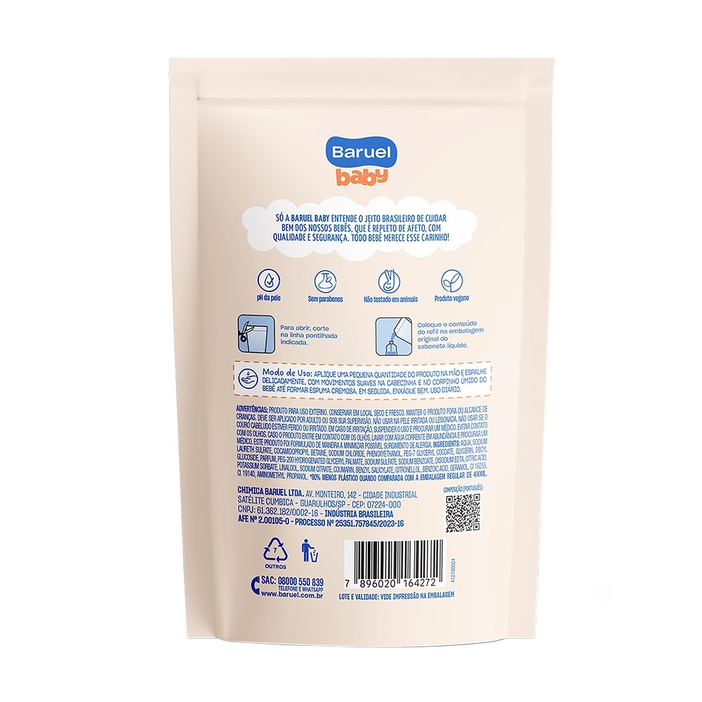 Sabonete Liquido Baruel Baby Glicerina Refil 380ml