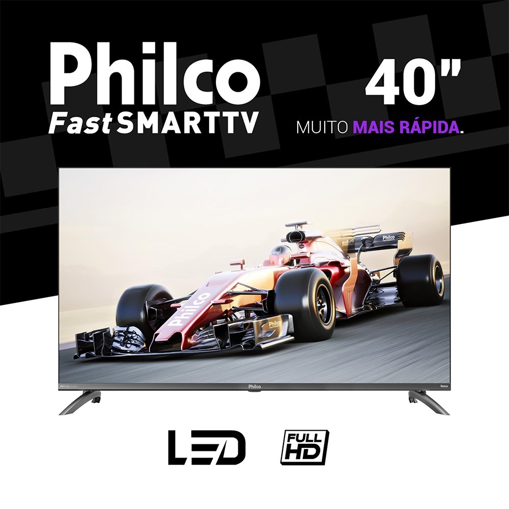 Smart TV LED Philco 40" PTV40M9GR2CGB Roku - Full HD, HDR, Dolby Audio, HDMI, USB, 60Hz