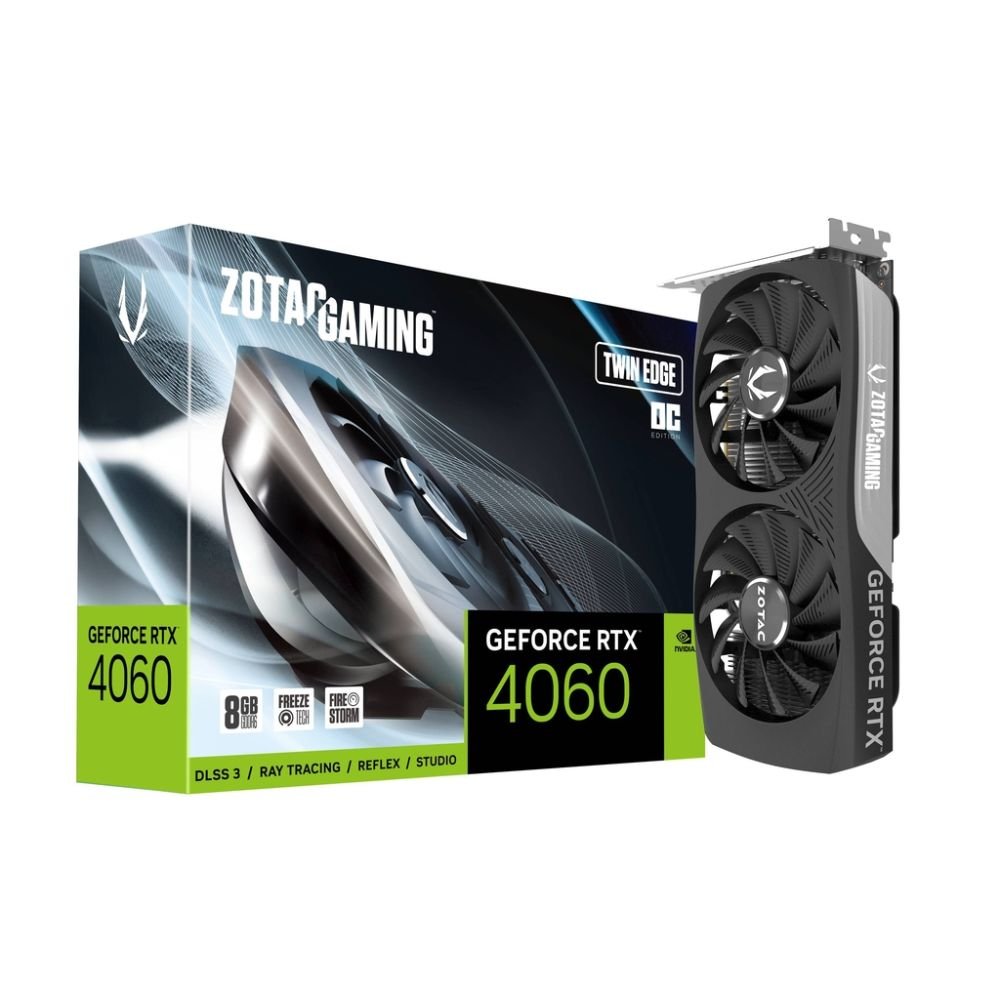 Placa De Video Zotac Geforce Rtx 4060 Twin Edge 8gb Gddr6 128bits Zt-d40600e-10m