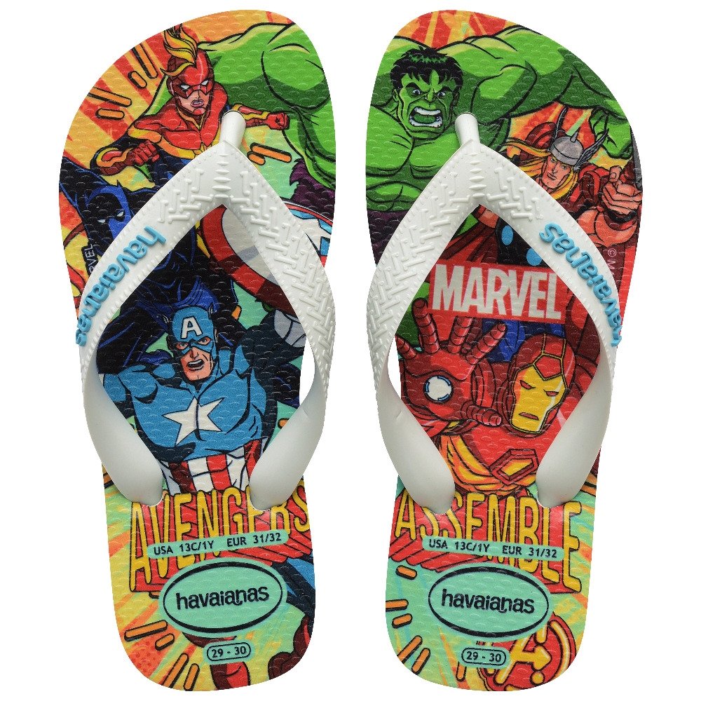 Havaianas Kids Top Marvel II Branco/Azul 29/0