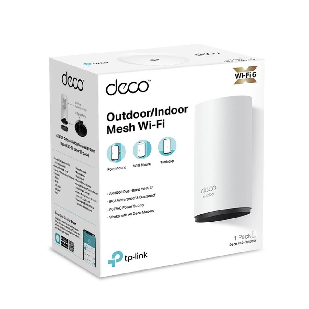 Roteador TP-Link DECO X50, Mesh, Wi-Fi 6, Gigabit, Dual-Band, Outdoor, PoE