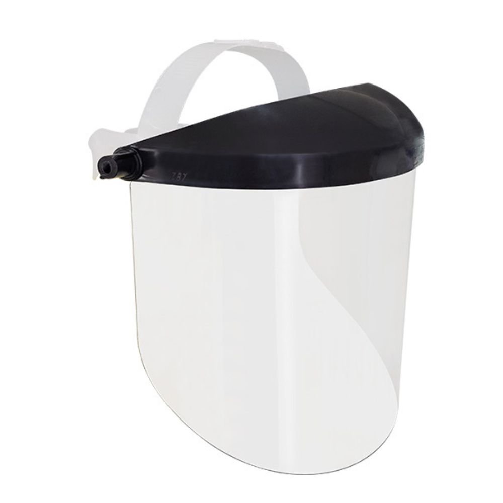 Protetor Facial Máscara Lente Incolor com Suspensão Cor Preto - Plastcor