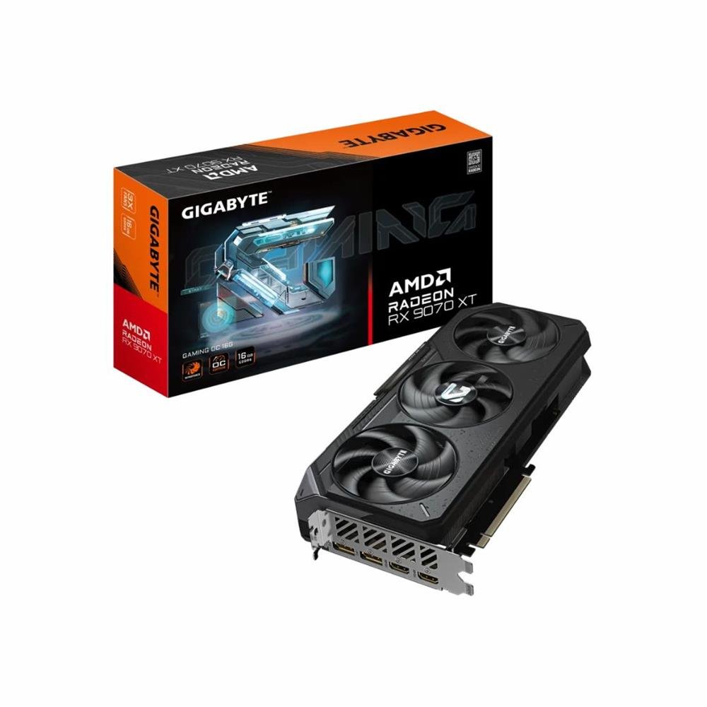 Placa De Vídeo Gigabyte Aorus Radeon Rx 9070 Xt Elite, 16Gb, 256 Bits, Gddr6, Dlss, Ray Tracing, Preto