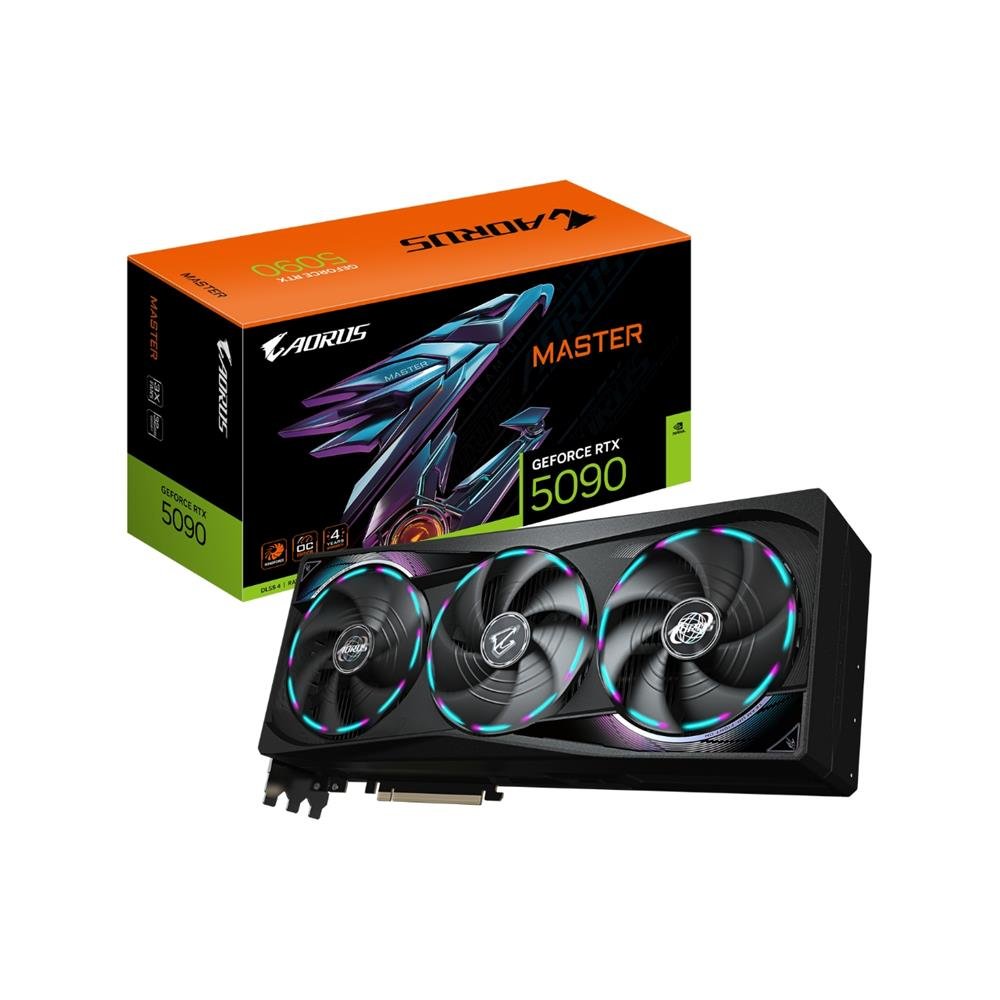 Placa De Vídeo Gigabyte Geforce Rtx5090 Master, 32Gb, 512-Bits, Gddr7, Ray Tracing, Dlss, Hdmi, Displayport, Rgb