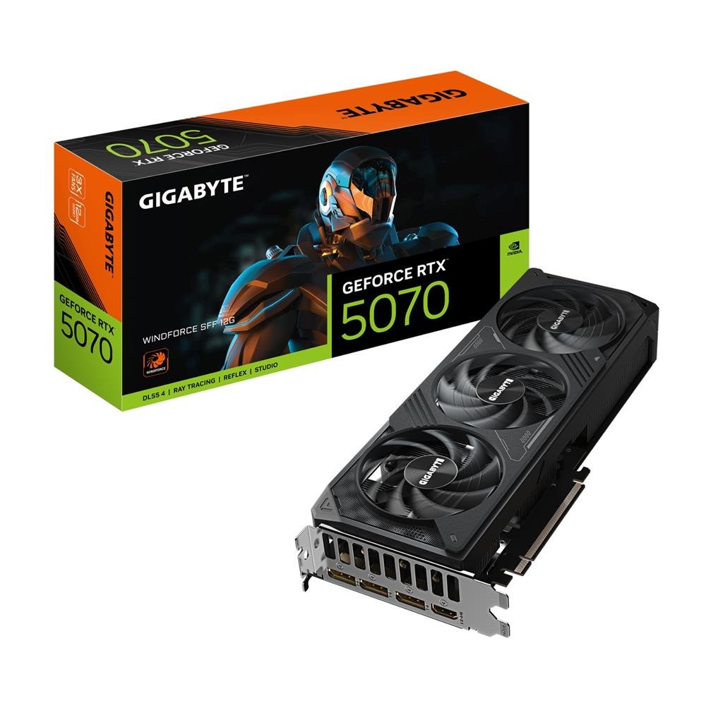 Placa De Vídeo Gigabyte Geforce Rtx5070 Windforce Sff, 12Gb, 192 -Bits, Gddr7, Ray Tracing, Dlss