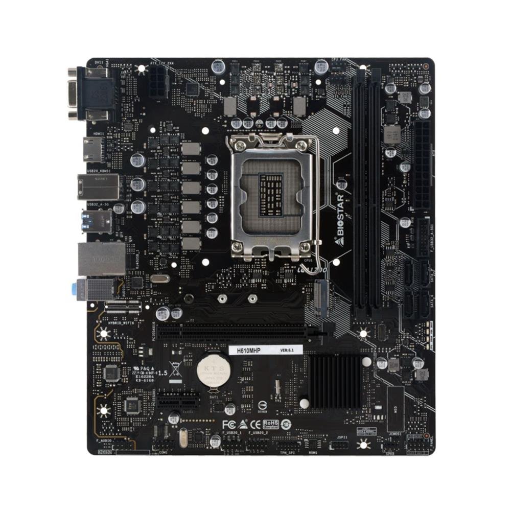 Placa Mãe BIOSTAR H610MHP 2.0, Chipset Intel H610, DDR4, mATX