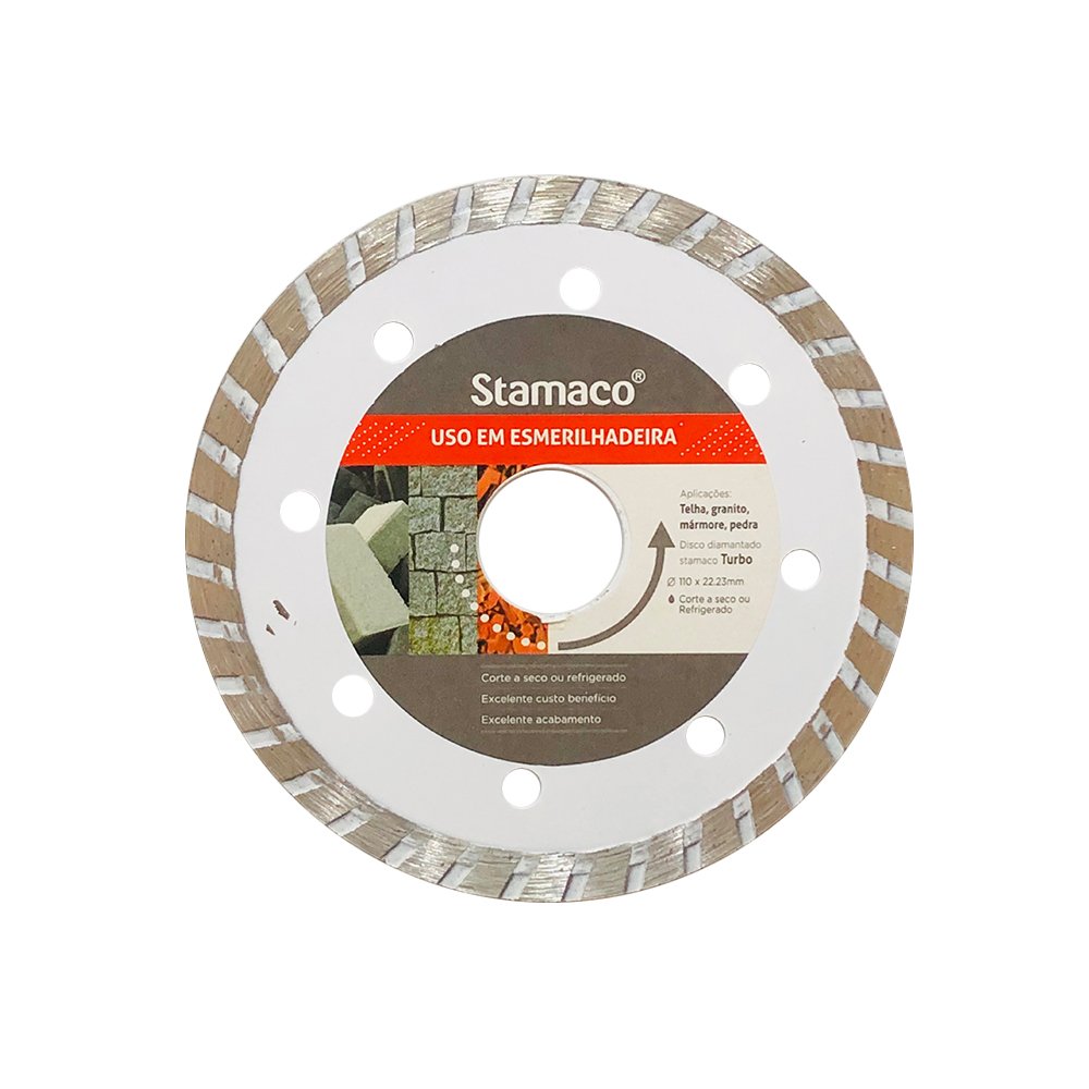 Disco Diamantado Stamaco Turbo Para Esmerilhadeira 110x22.23mm