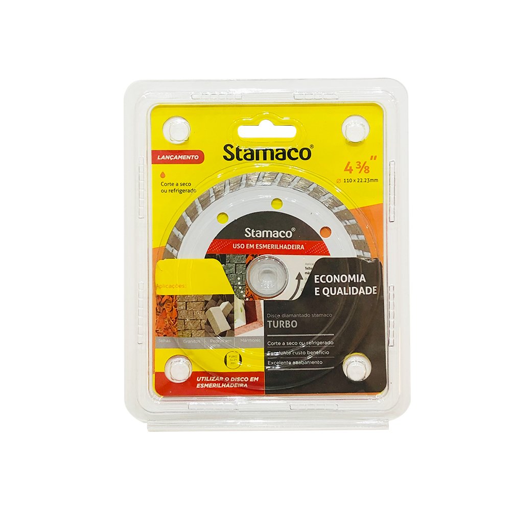 Disco Diamantado Stamaco Turbo Para Esmerilhadeira 110x22.23mm