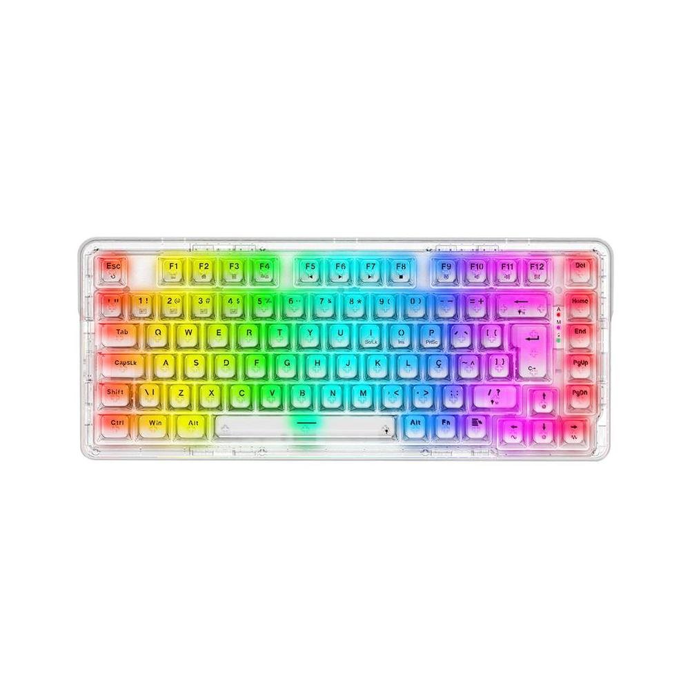 Teclado Redragon Mecanico Gamer Elf Pro Rgb Crystal Clear Transparente K649ct-rgb-pro Pt