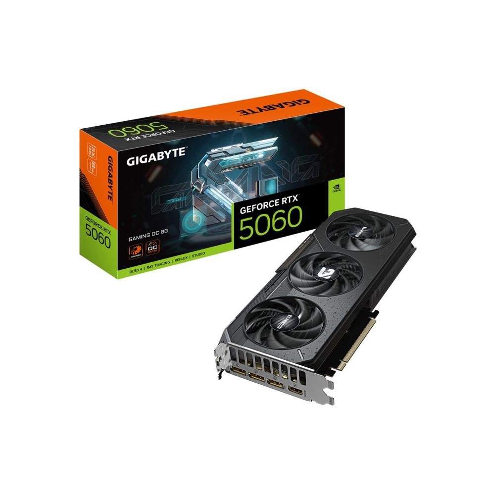 Placa de Vídeo Gigabyte GeForce RTX 5060 Gaming OC, 8GB, GDDR7, 128bit, Preto