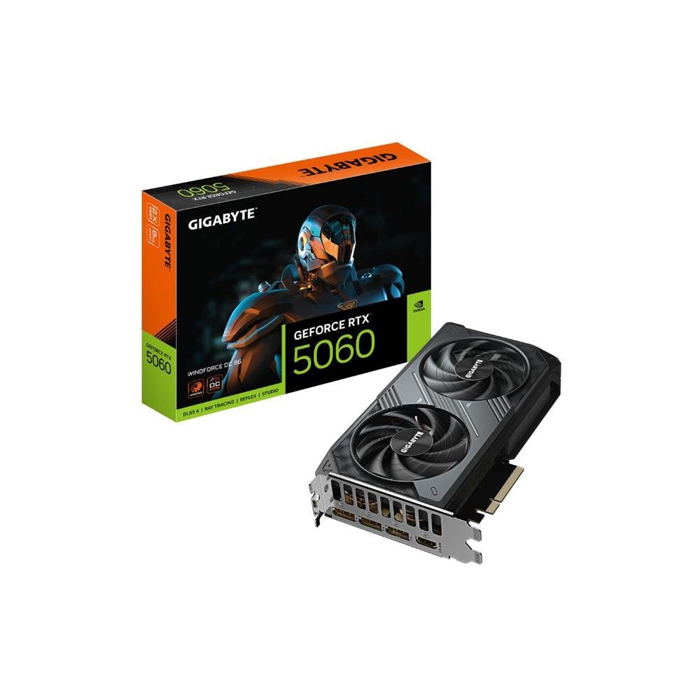 Placa De Vídeo Gigabyte Rtx 5060 Windforce Oc, 8Gb, Gddr7 - Gv-N5060wf2oc-8Gd