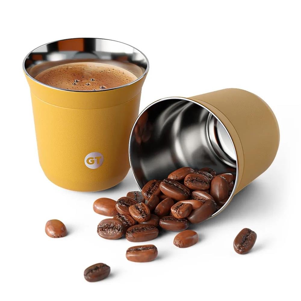 Copo Térmico Goldentec GT Espresso 150ml Amarelo