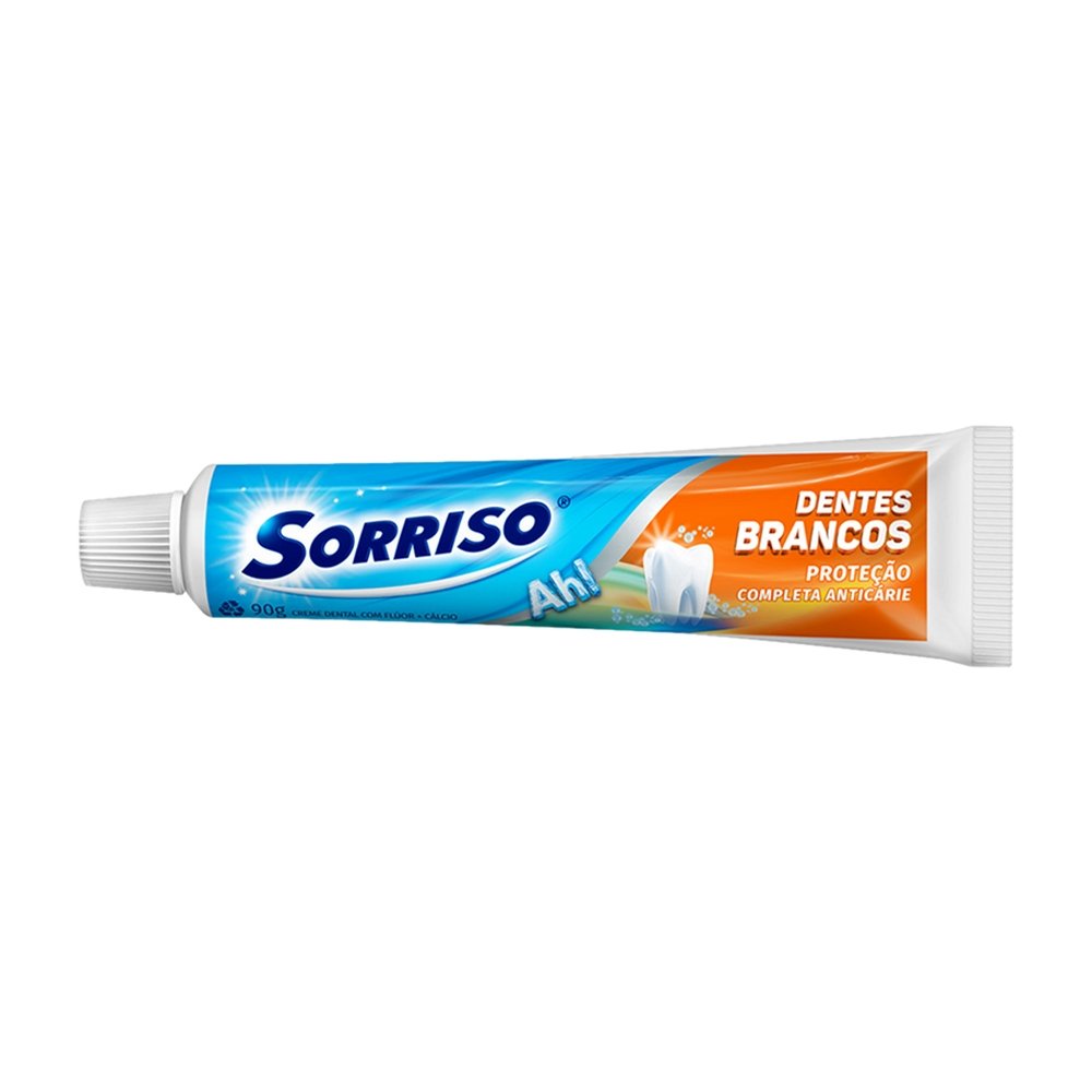 Creme Dental Sorriso Dentes Brancos 90g - Embalagem com 12 Unidades - Leve 90g Pague 70g