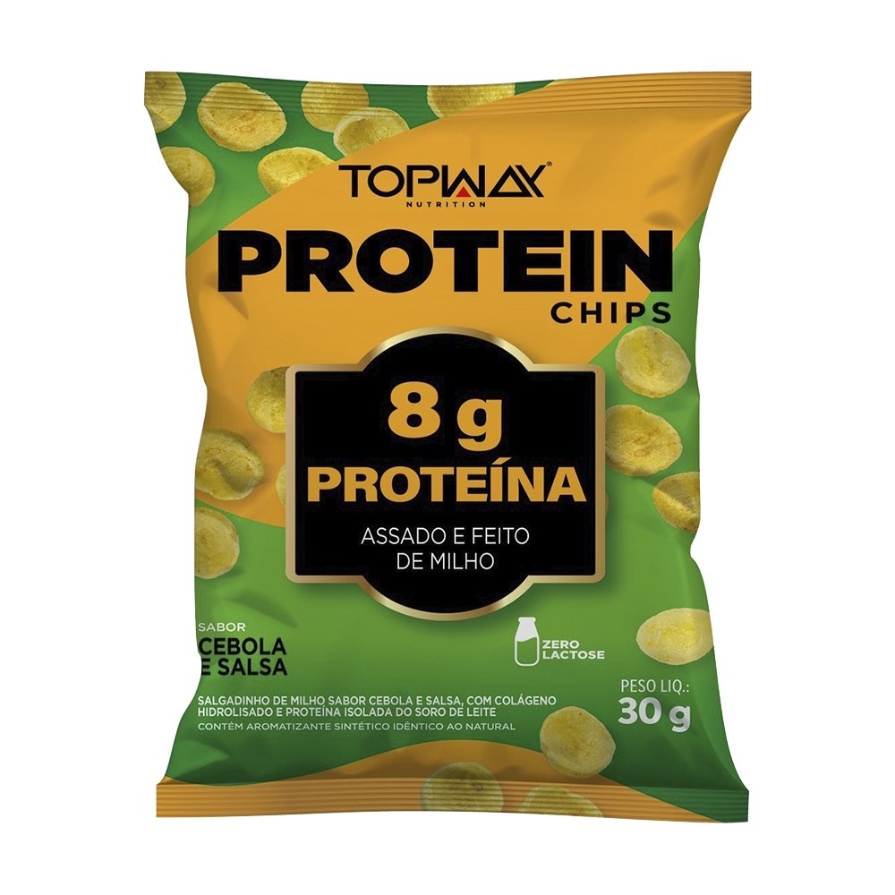 Protein Chips Topway Cebola e Salsa 30g - Embalagem com 10 Unidades