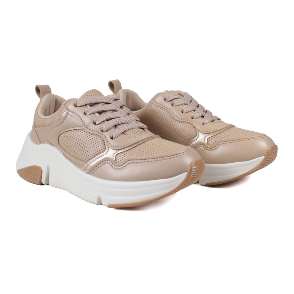 Tenis Modare 7401.103.29939.29574 Bege Dourado 34-39 Com 8 Pares