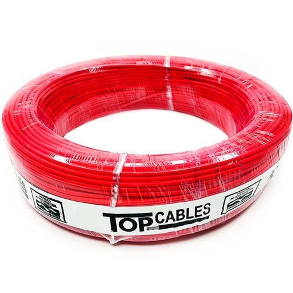 Cabo Elétrico 6 Mm Vermelho Peça Com 100 Metros Top Cables