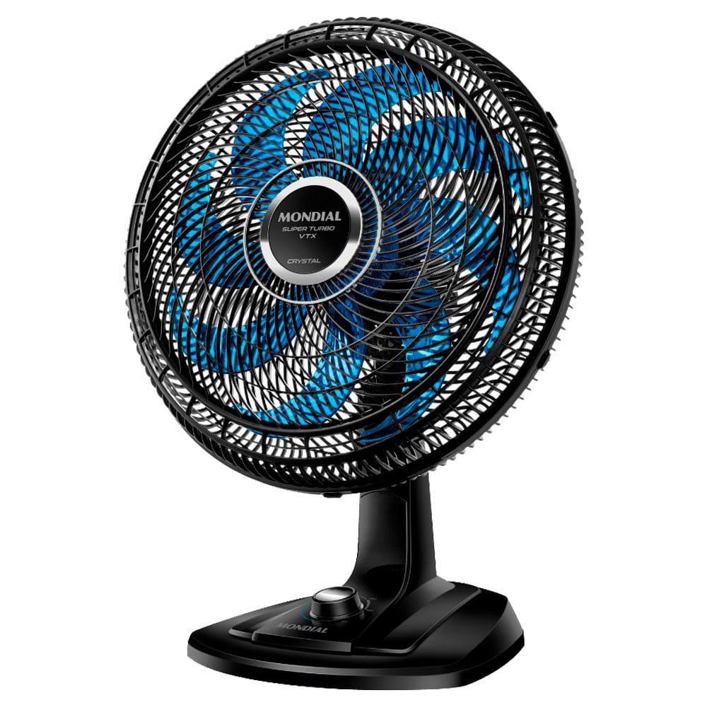 Ventilador De Mesa Super Turbo Com 8 Pás 127v Vtx-40-crystal Preto E Azul Mondial