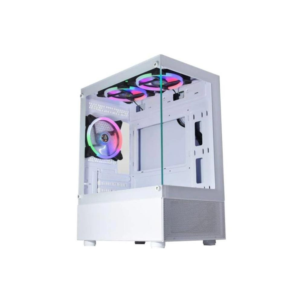 Gabinete Gamer K-Mex Aquário Cg-W1tw Medusa Branco, Micro-Atx, Vidro Temperado