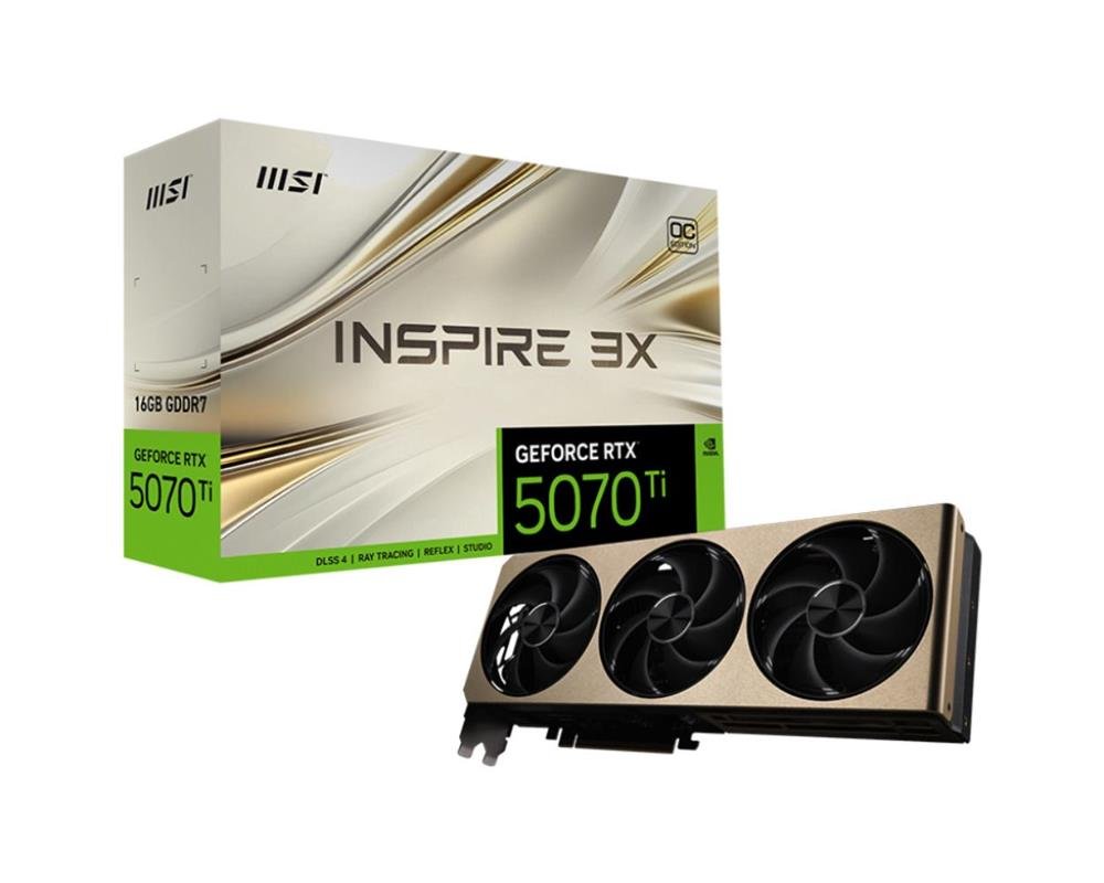 Placa De Video Msi Rtx 5070 Ti Inspire 3X Oc Plus, 16Gb, Gddr7 - 912-V531-099