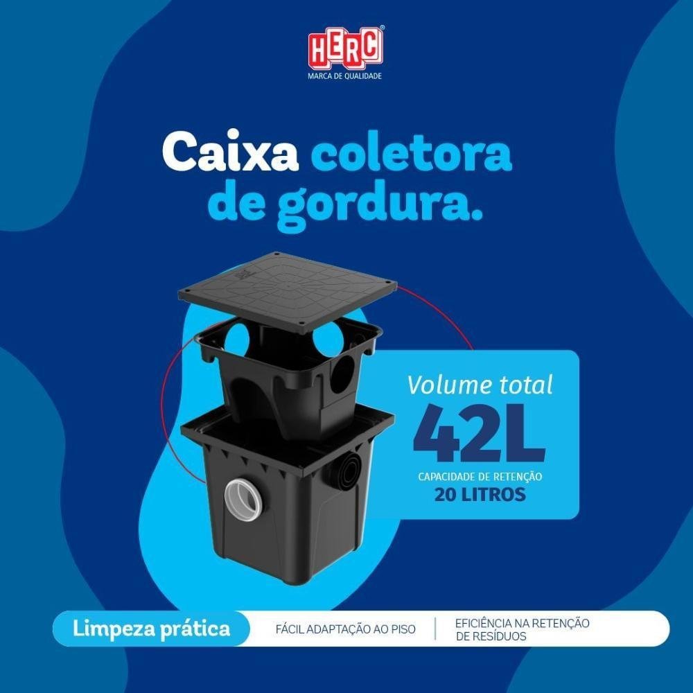 Caixa De Gordura 42 Litros 1000000545 Preta Herc