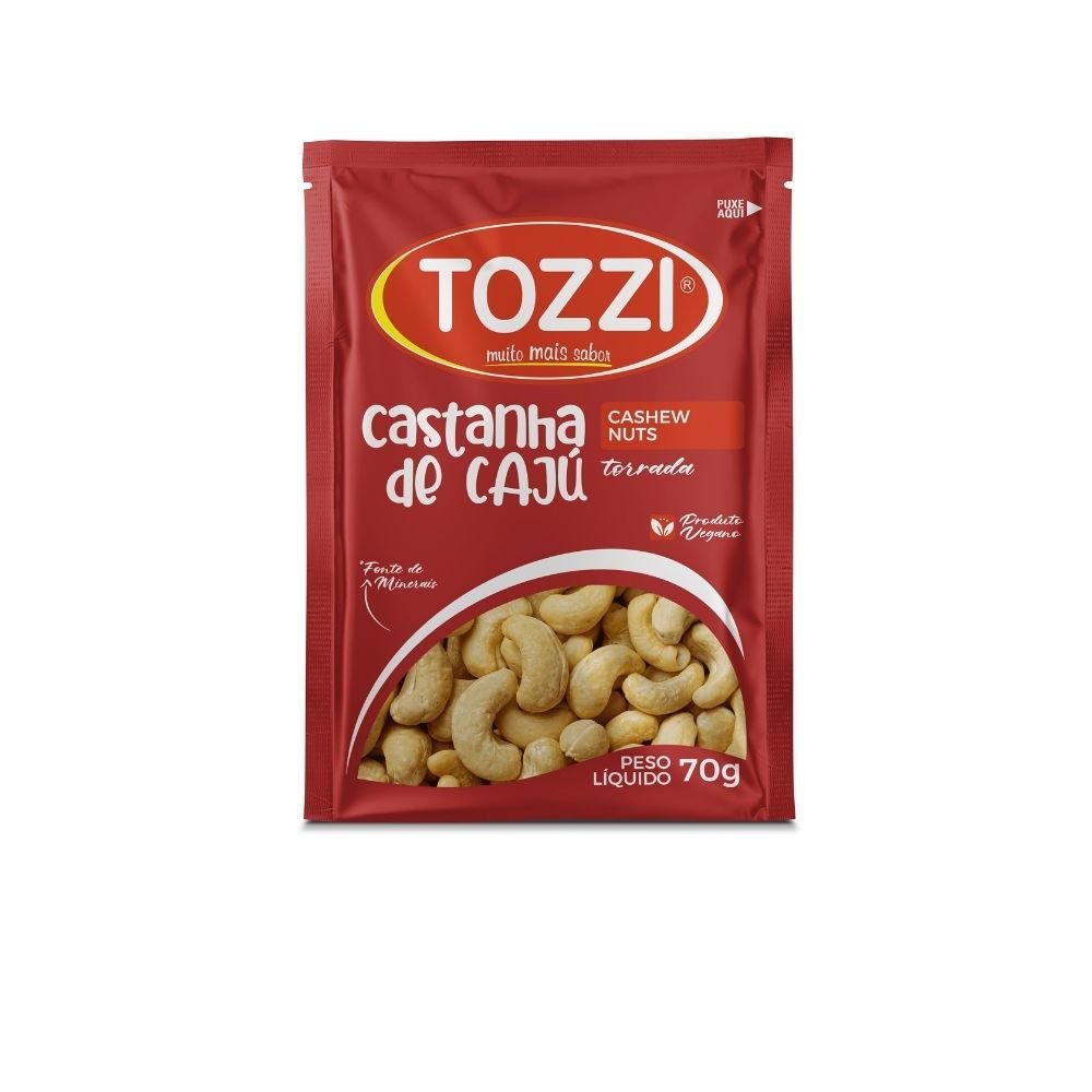 Castanha De Caju Sache Plano 70 G Tozzi Caixa 24x1 | Martins Atacado