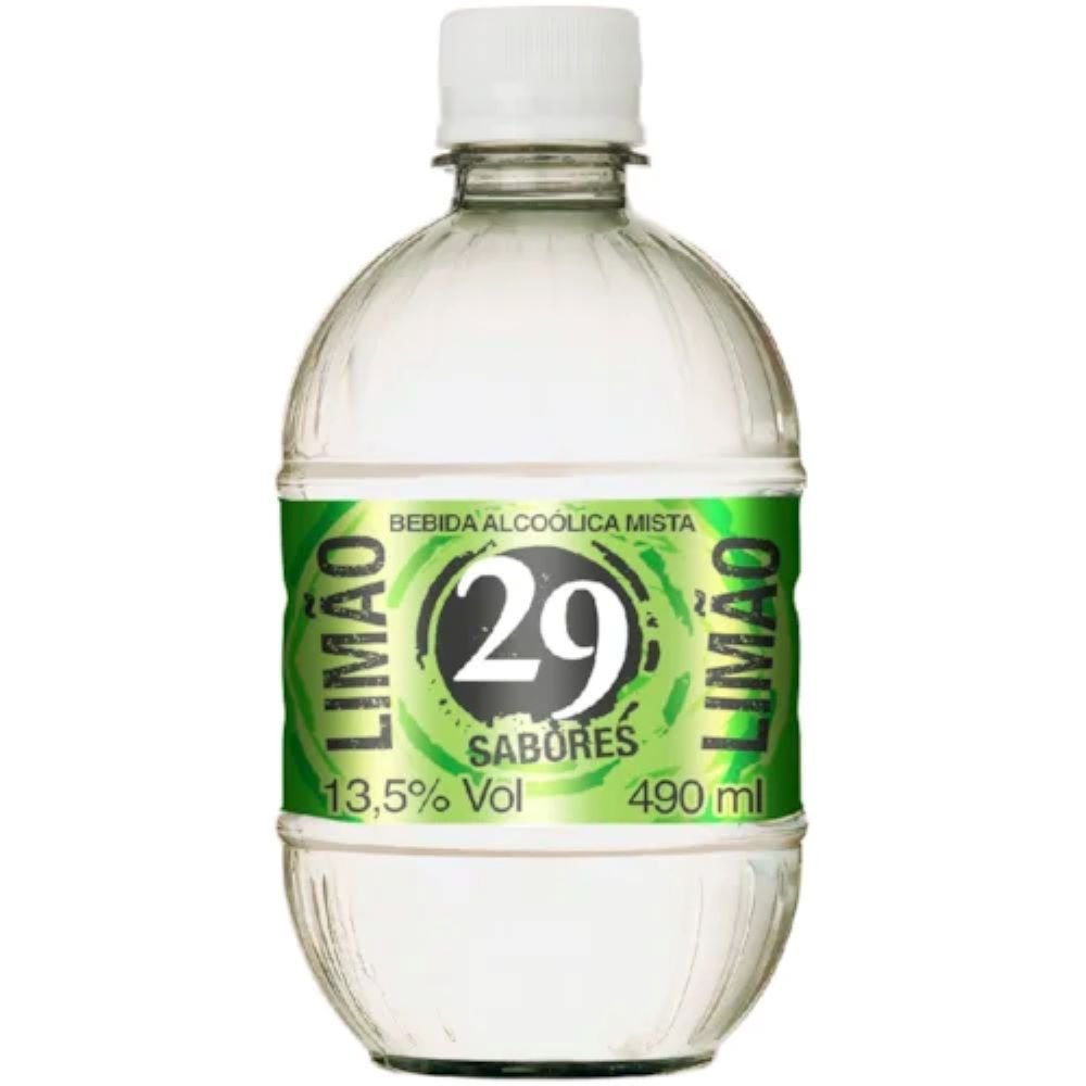 Cachaca 29 Sabor Limao 490ml - Caixa com 12 Unidades