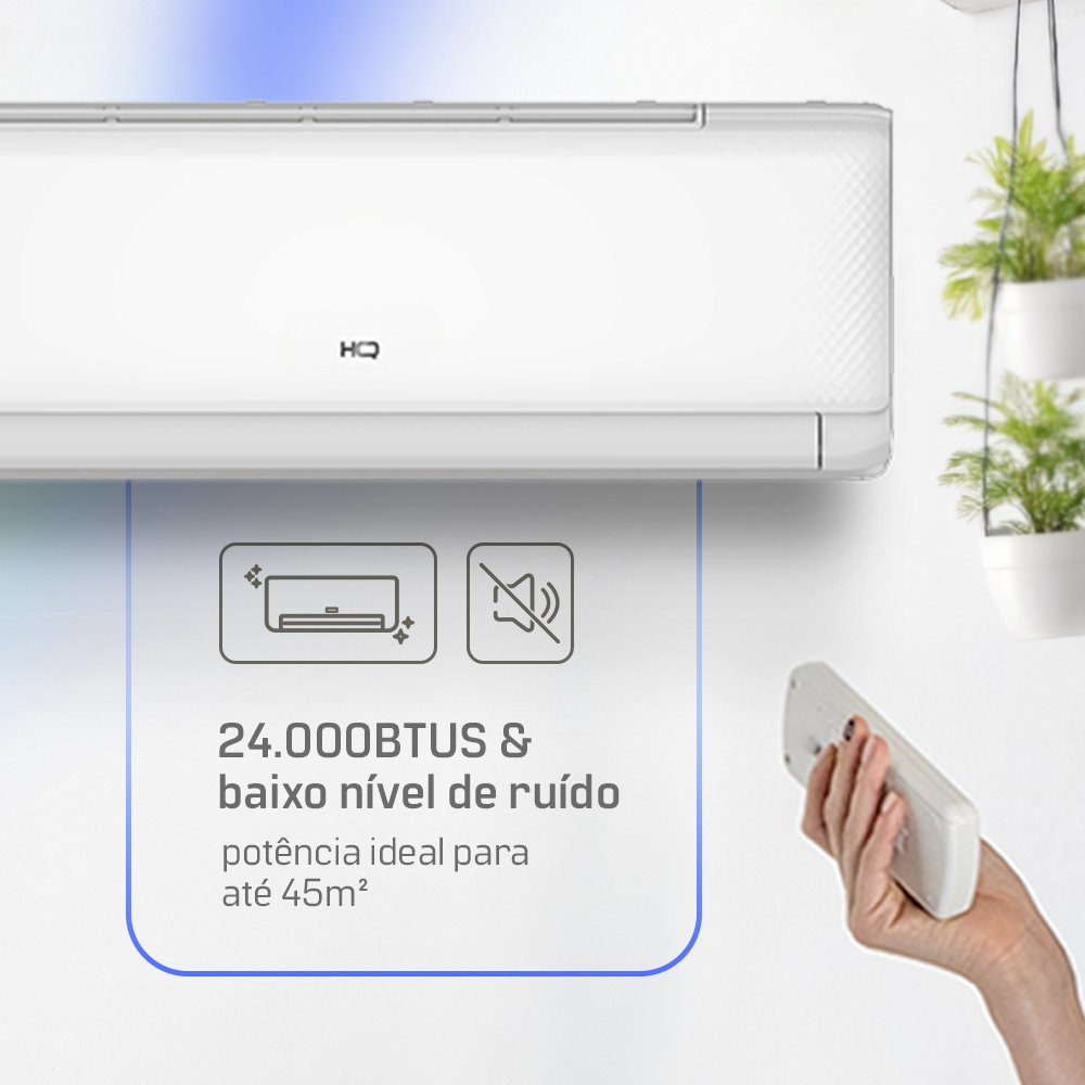 Ar Condicionado Split HQ Hi Wall Inverter 24.000 BTU/h Quente e Frio Monofásico Branco HQ-INV24000QFA - 220V