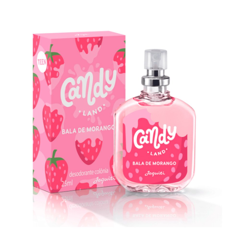 Desodorante Colonia Candy Land Bala de Morango Jequiti 25ml