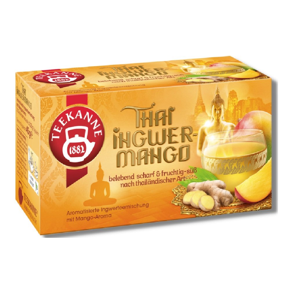 Chá de gengibre e manga Thai Ingwer Mango Teekanne 45g
